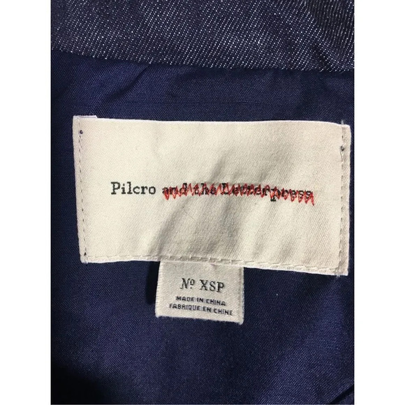 Womens Pilcro Anthropologie Denim Blazer Casual High Fashion Professional Career - Picture 2 of 6